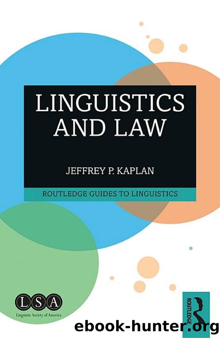 Linguistics and Law by Jeffrey P. Kaplan
