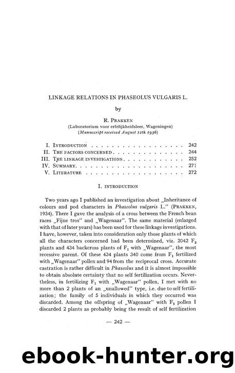 Linkage relations in Phaseolus vulgaris L. by Unknown