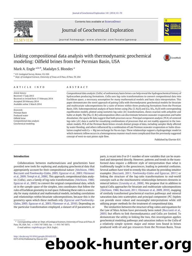 Linking compositional data analysis with thermodynamic geochemical modeling: Oilfield brines from the Permian Basin, USA by Unknown