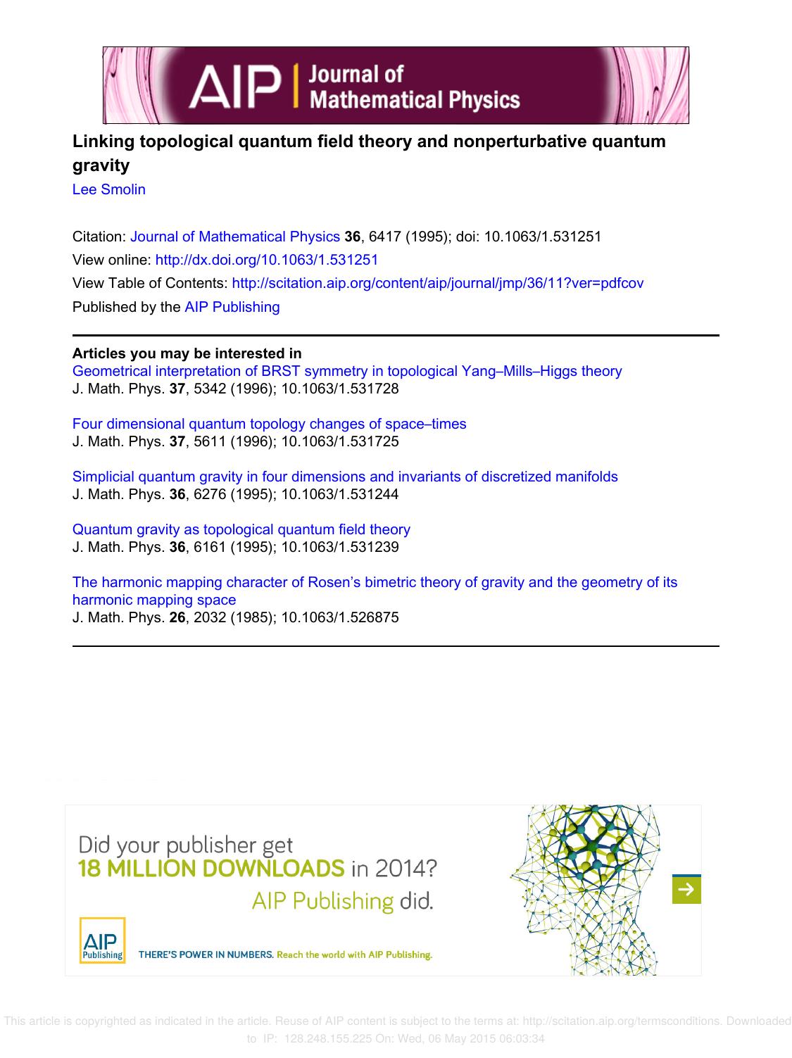Linking topological quantum field theory... (1995) by Unknown