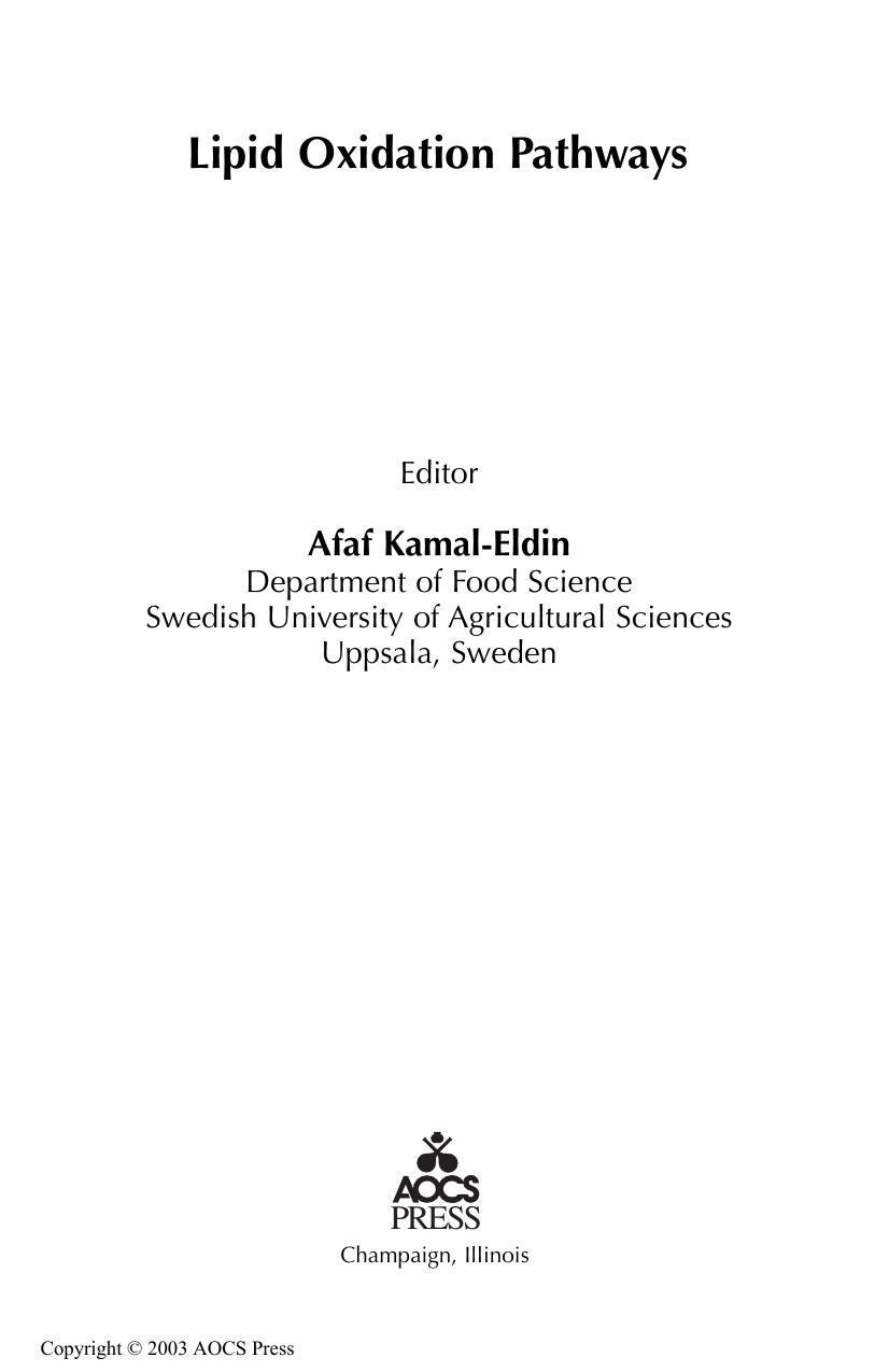 Lipid Oxidation Pathways by Unknown