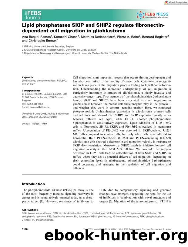 Lipid phosphatases SKIP and SHIP2 regulate fibronectinâdependent cell migration in glioblastoma by Unknown