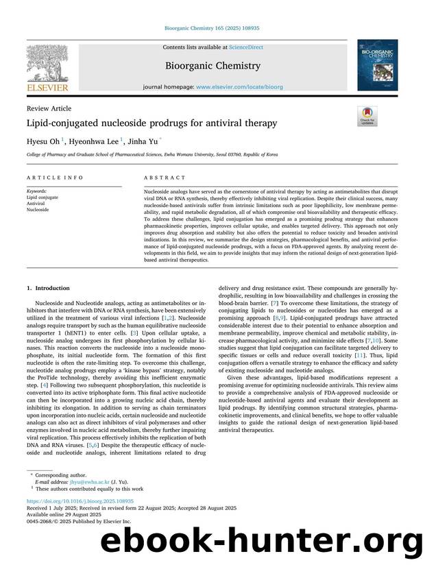 Lipid-conjugated nucleoside prodrugs for antiviral therapy by Hyesu Oh & Hyeonhwa Lee & Jinha Yu