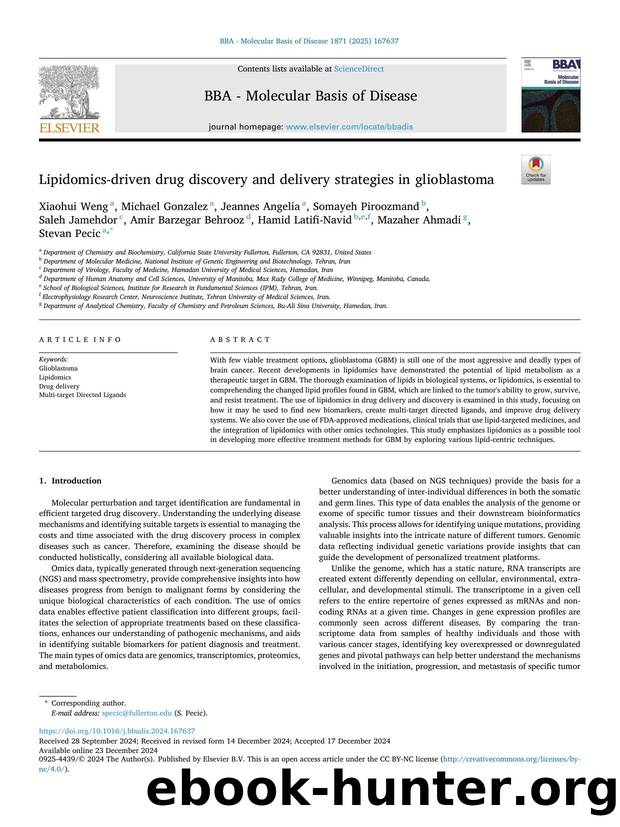 Lipidomics-driven drug discovery and delivery strategies in glioblastoma by unknow