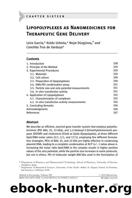 Lipopolyplexes as Nanomedicines for Therapeutic Gene Delivery by Leire García & Koldo Urbiola & Nejat Düzgünes & Conchita Tros de Ilarduya