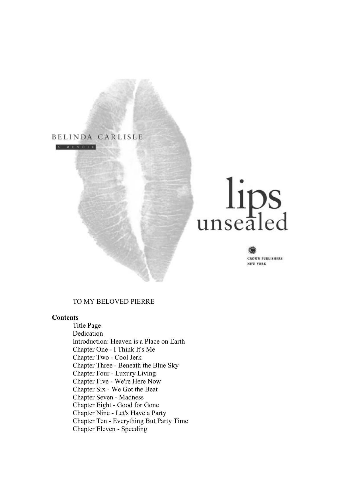 Lips Unsealed: A Memoir by Belinda Carlisle