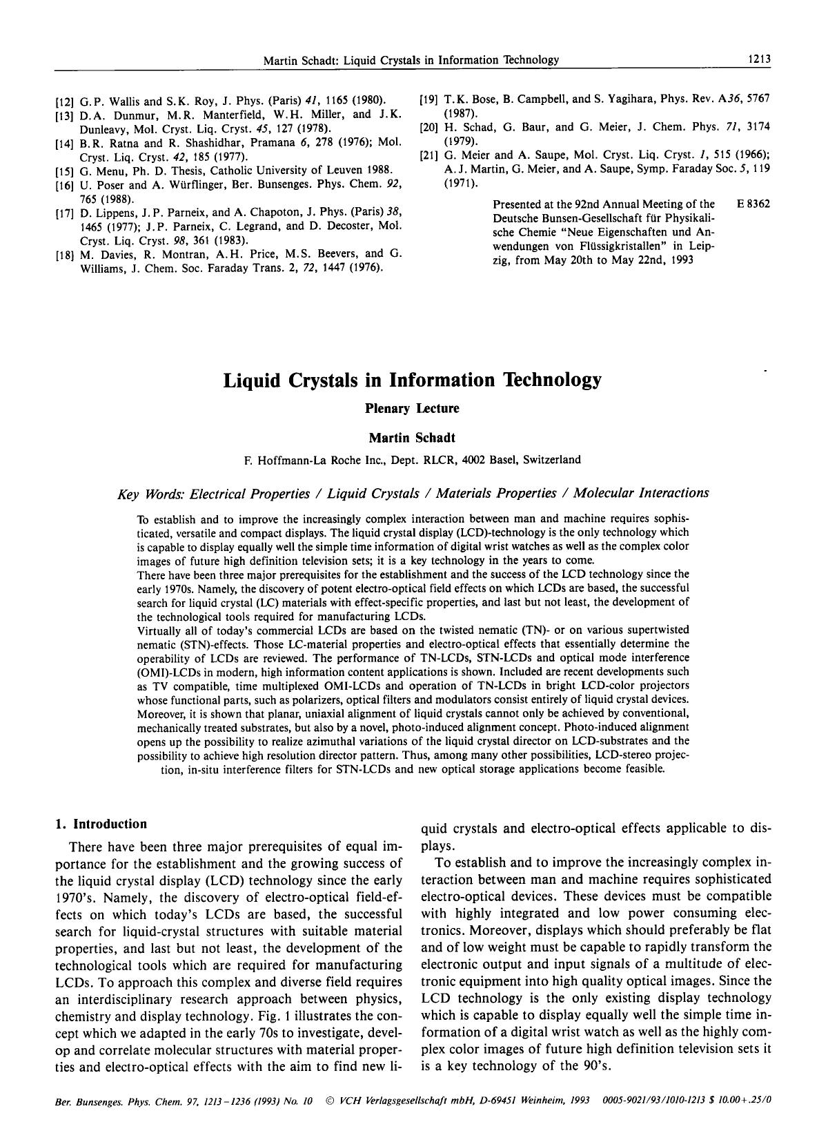 Liquid Crystals in Information Technology by Unknown
