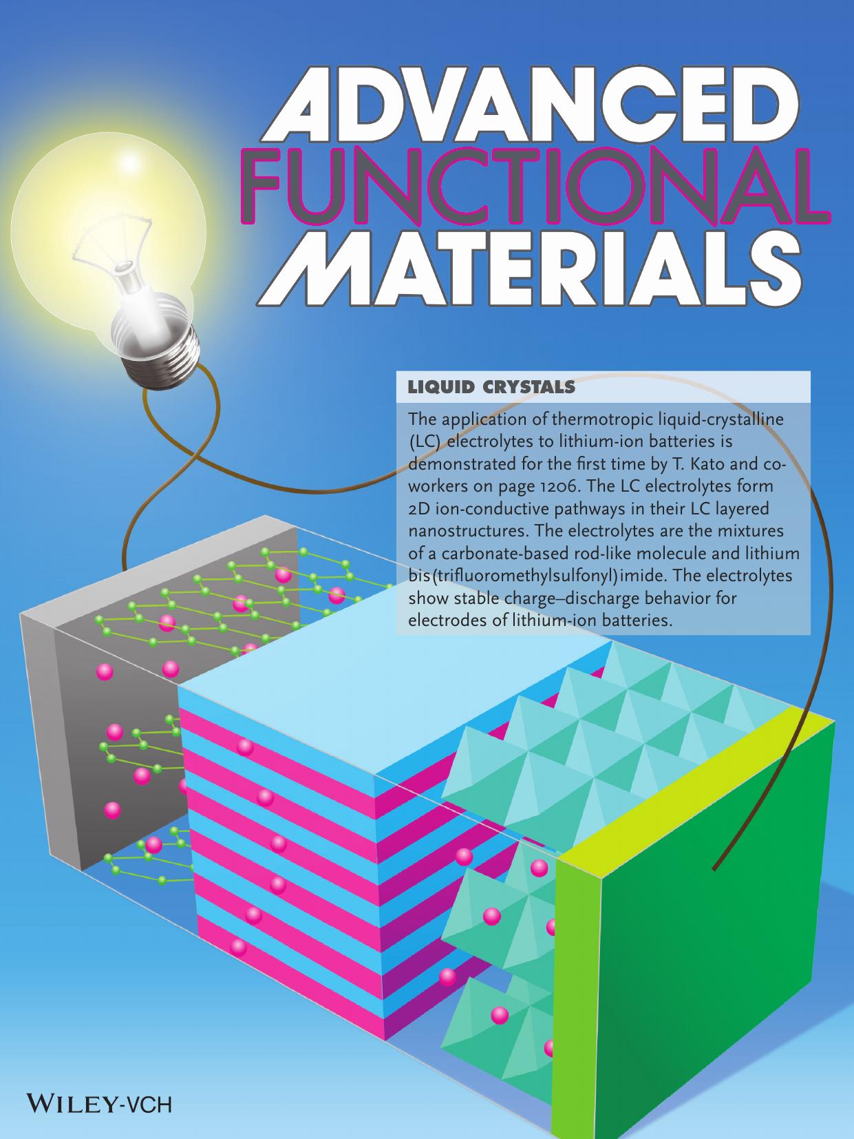 Liquid Crystals: Liquid‐Crystalline Electrolytes for Lithium‐Ion Batteries: Ordered Assemblies of a Mesogen‐Containing Carbonate and a Lithium Salt (Adv. Fu by Unknown