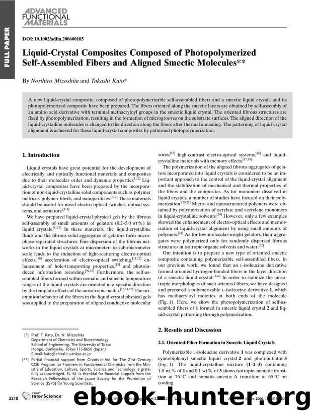 Liquid-Crystal Composites Composed of Photopolymerized Self-Assembled Fibers and Aligned Smectic Molecules by Unknown