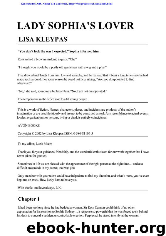 Lisa Kleypas - Bow Street Runner 02 by Lady Sophia's Lover