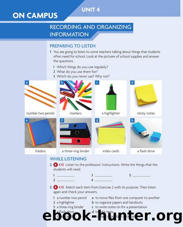 Listening and Speaking 1 On Campus Unit 4 by Unknown