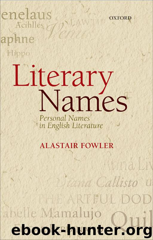 Literary Names by Fowler Alastair;