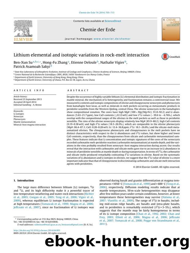 Lithium elemental and isotopic variations in rock-melt interaction by Ben-Xun Su