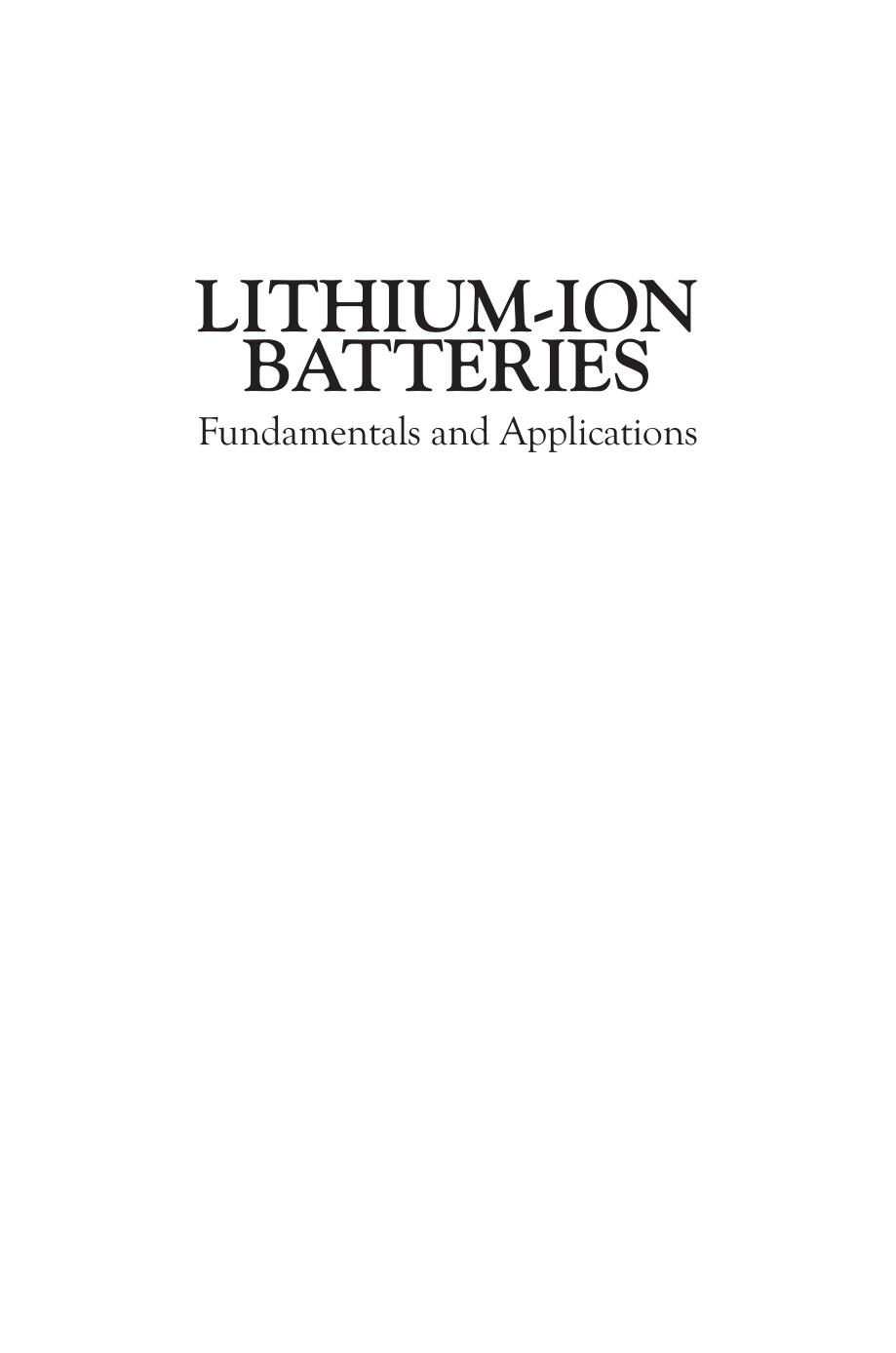 Lithium-Ion Batteries by Fundamentals & Applications