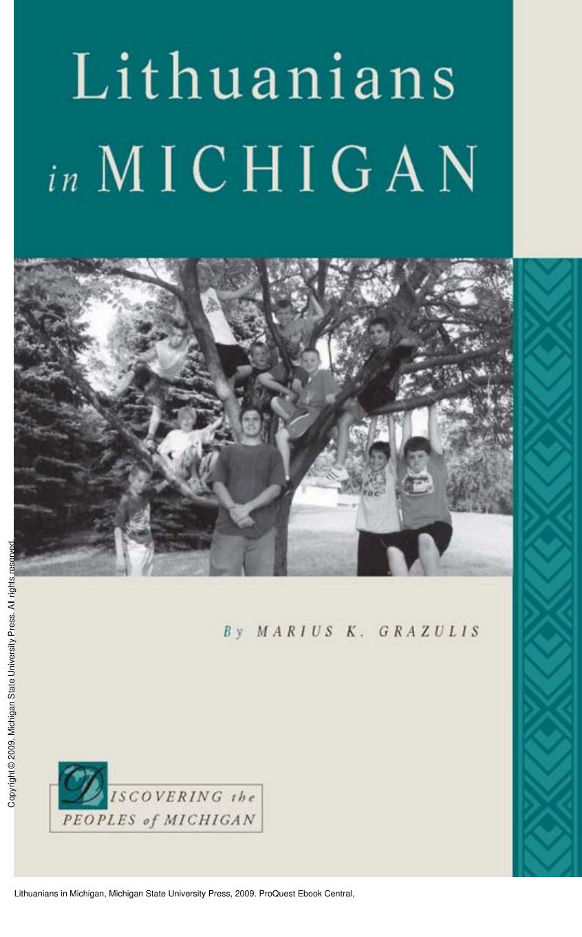 Lithuanians in Michigan by Marius K. Grazulis