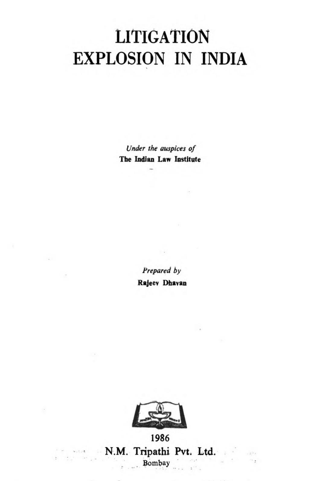 Litigation explosion in India by Rajeev Dhavan
