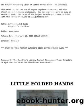 Little Folded Hands  Prayers for Children by Anonymous
