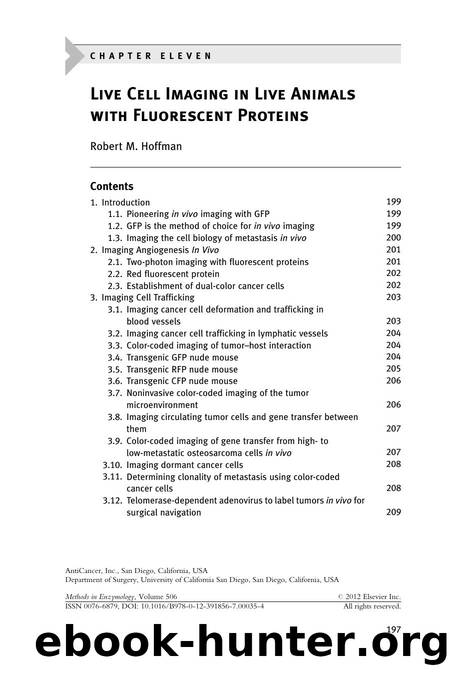 Live Cell Imaging in Live Animals with Fluorescent Proteins by Robert M. Hoffman