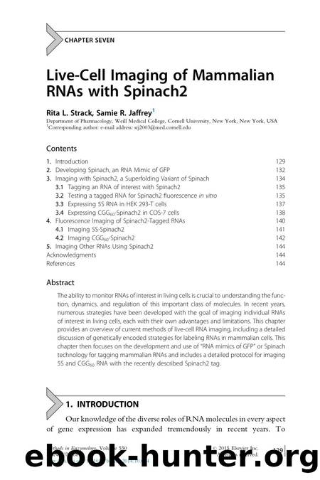 Live-Cell Imaging of Mammalian RNAs with Spinach2 by Rita L. Strack & Samie R. Jaffrey