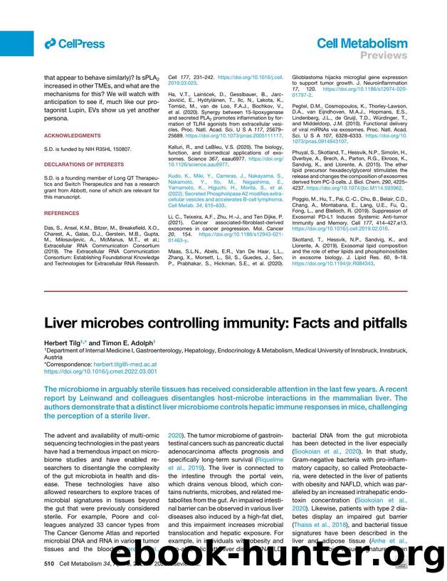 Liver microbes controlling immunity: Facts and pitfalls by Herbert Tilg & Timon E. Adolph