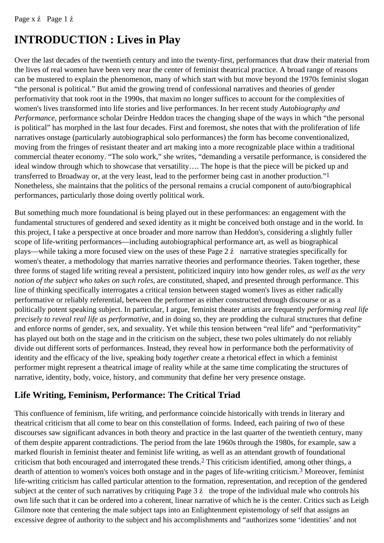 Lives in Play: Autobiography and Biography on the Feminist Stage by coll