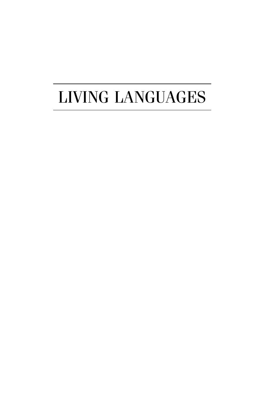 Living Languages (Multilingualism) by Tokuhama & Espinosa