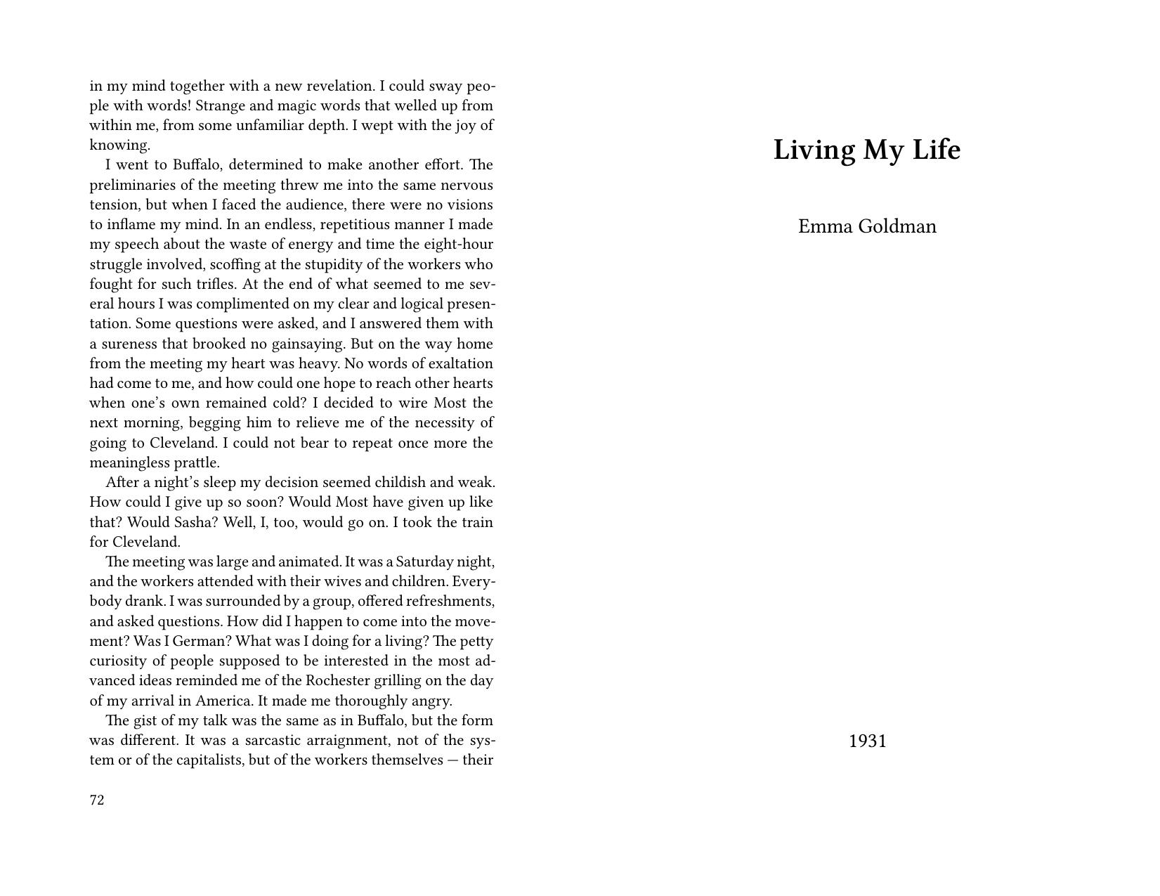 Living My Life by Emma Goldman