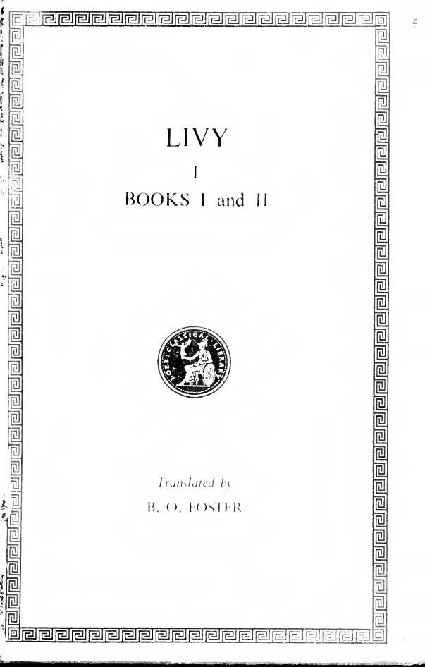 Livy: History of Rome (Books 1-2) by B. O. Foster