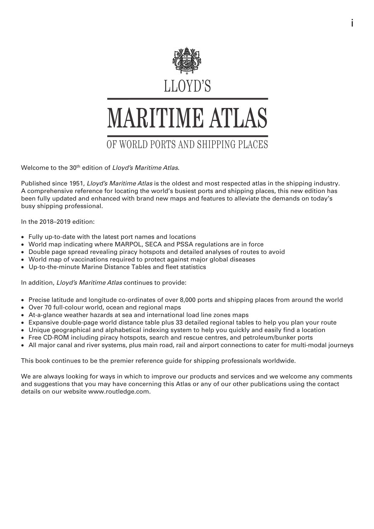 Lloyd's Maritime atlas 30 edition by Unknown