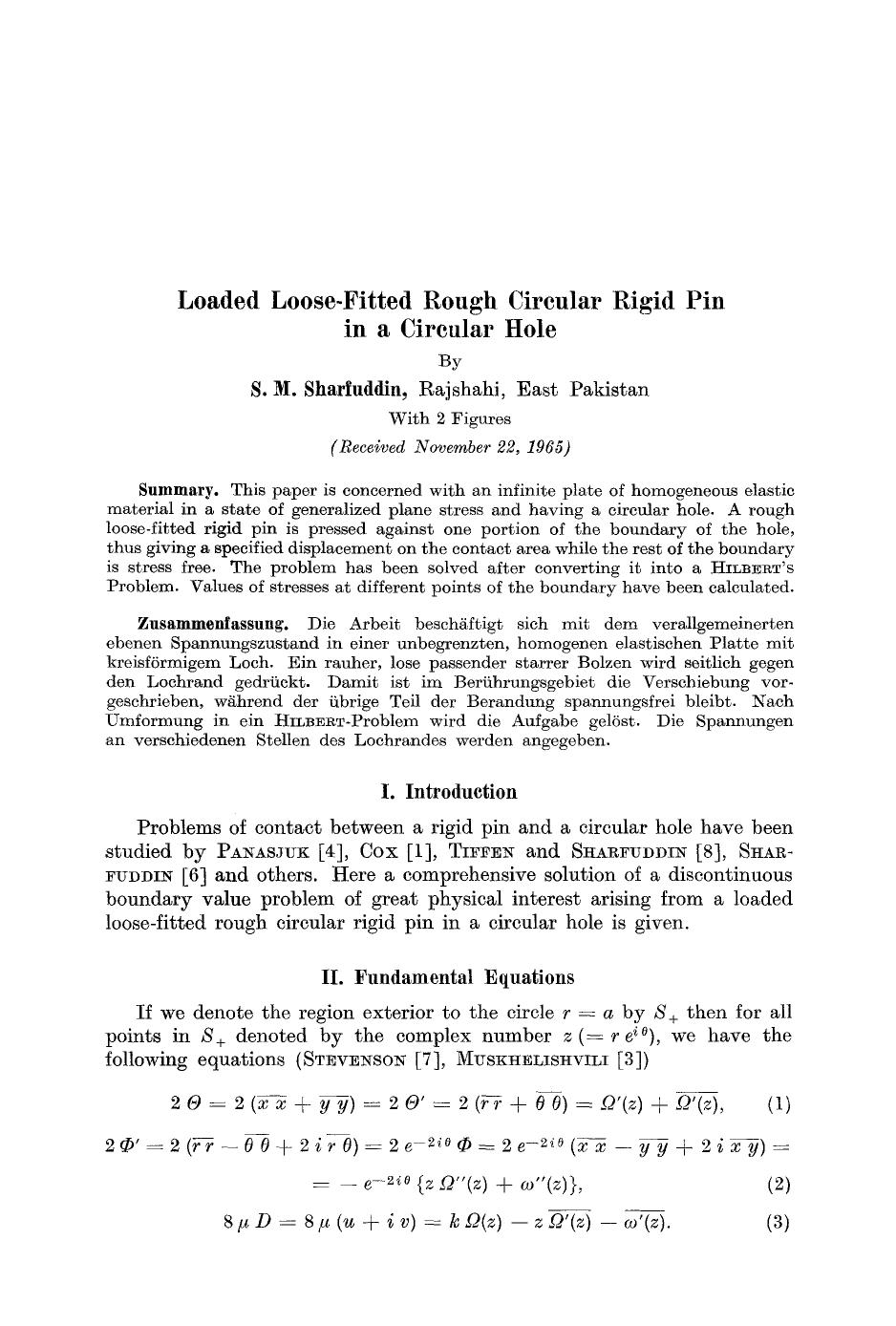 Loaded loose-fitted rough circular rigid pin in a circular hole by Unknown