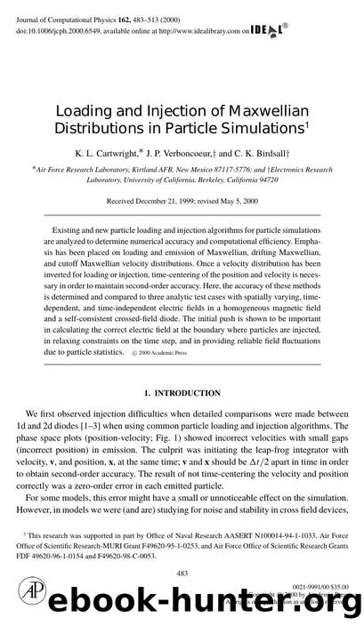 Loading and Injection of Maxwellian by Cartwright K. L. et al