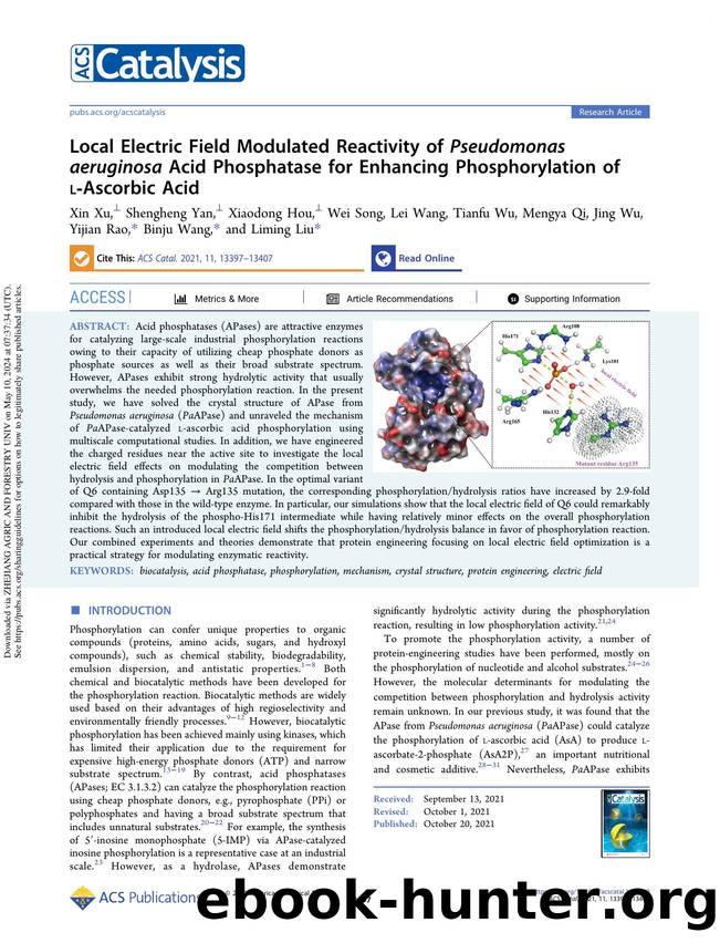 Local Electric Field Modulated Reactivity of Pseudomonas aeruginosa Acid Phosphatase for Enhancing Phosphorylation of l-Ascorbic Acid by unknow
