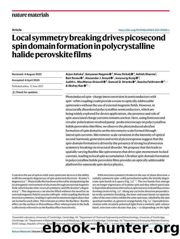 Local symmetry breaking drives picosecond spin domain formation in polycrystalline halide perovskite films by unknow