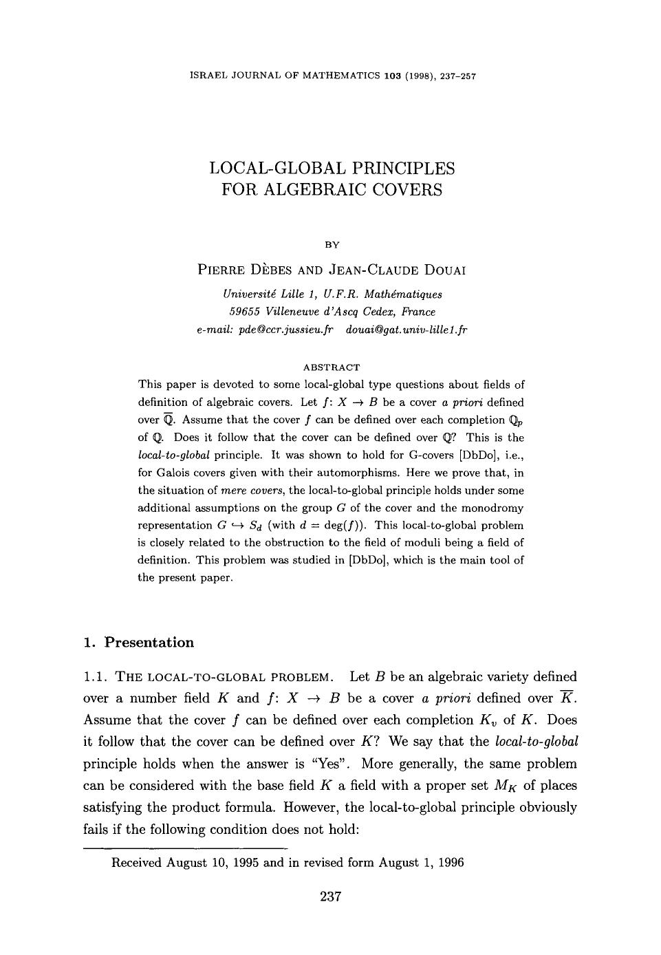 Local-global principles for algebraic covers by Unknown