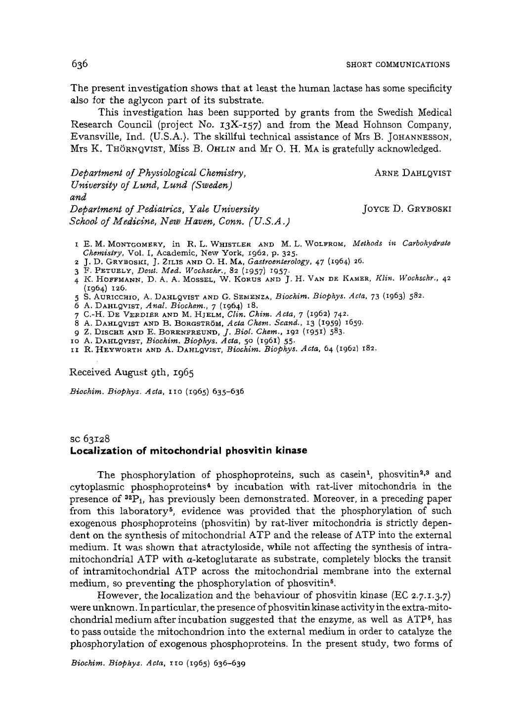 Localization of mitochondrial phosvitin kinase by M. Lorini; L.A. Pinna; V. Moret; N. Siliprandi