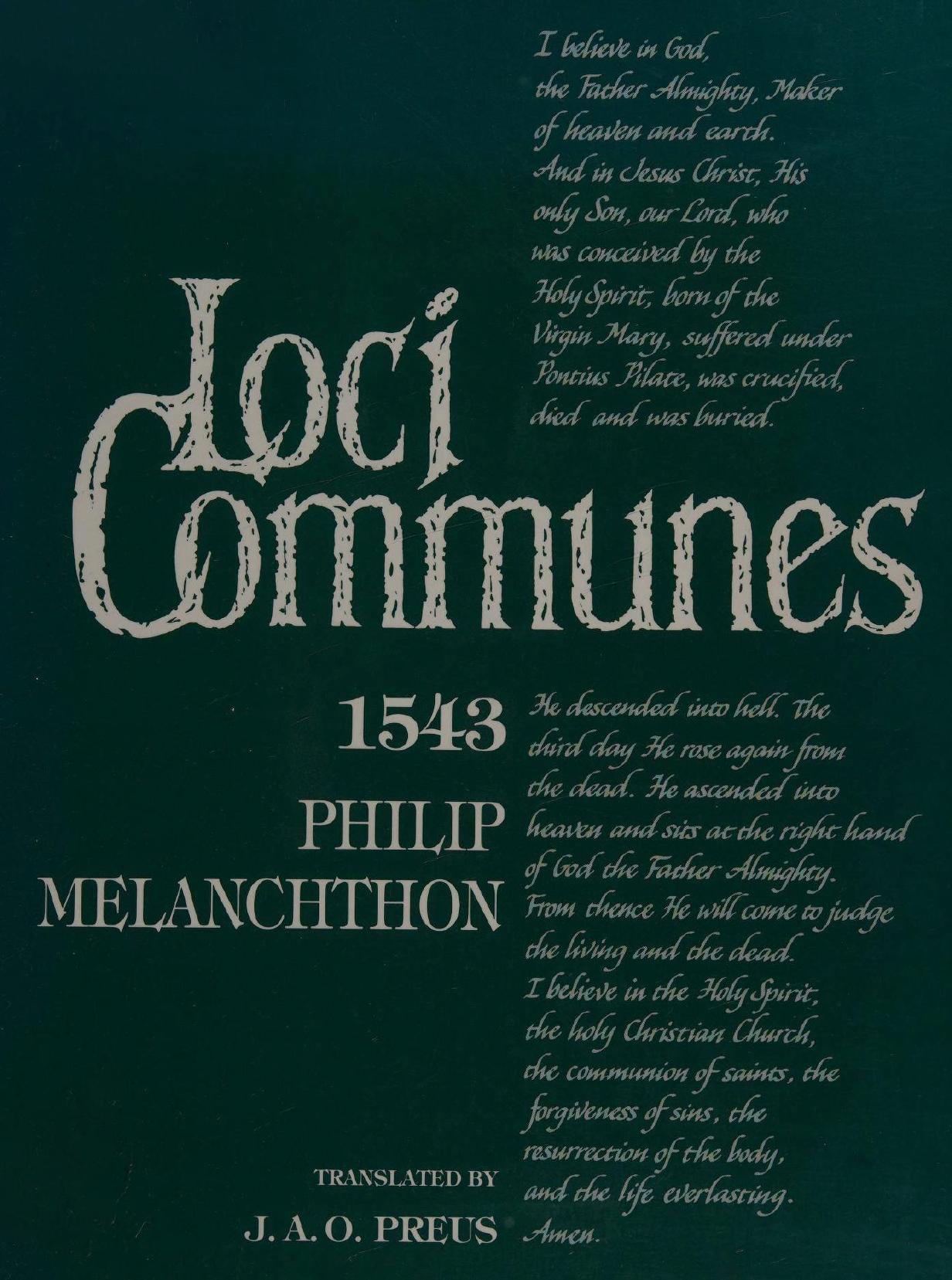 Loci communes, 1543 by Philip Melanchthon
