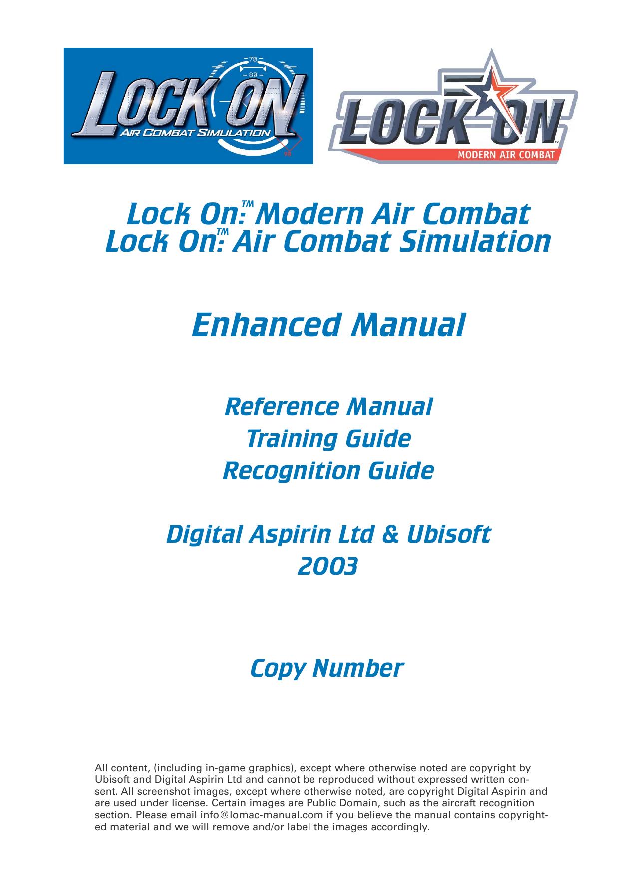Lock On: Modern Air Combat / Air Combat Simulation. Enhanced Manual. Reference Manual, Training Guide, Recognition Guide by Nic Cole
