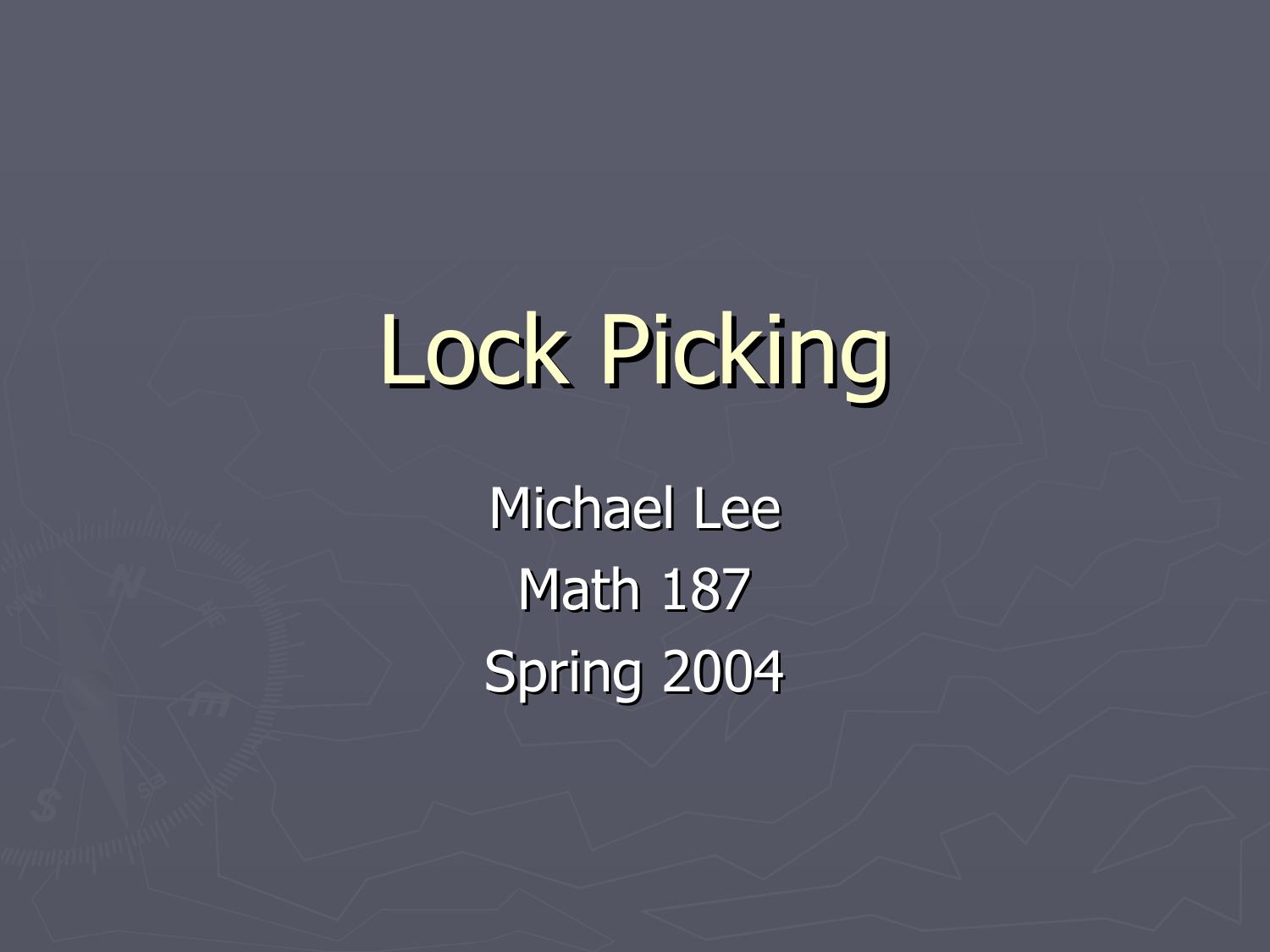 Lock Picking by Michael Lee