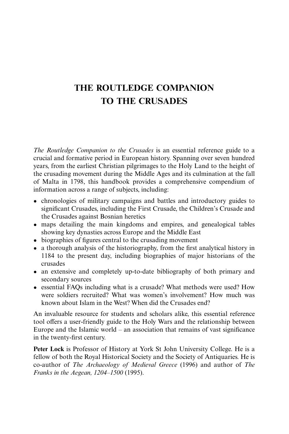 Lock by The Routledge Companion to the Crusades (2006)
