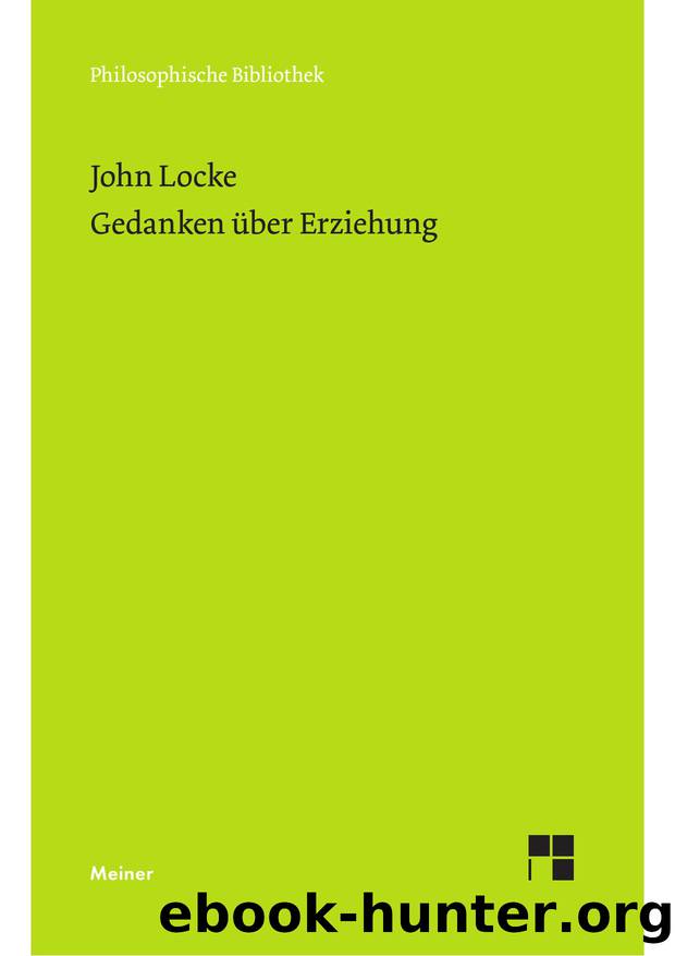 Locke by Gedanken über Erziehung (9783787338009)
