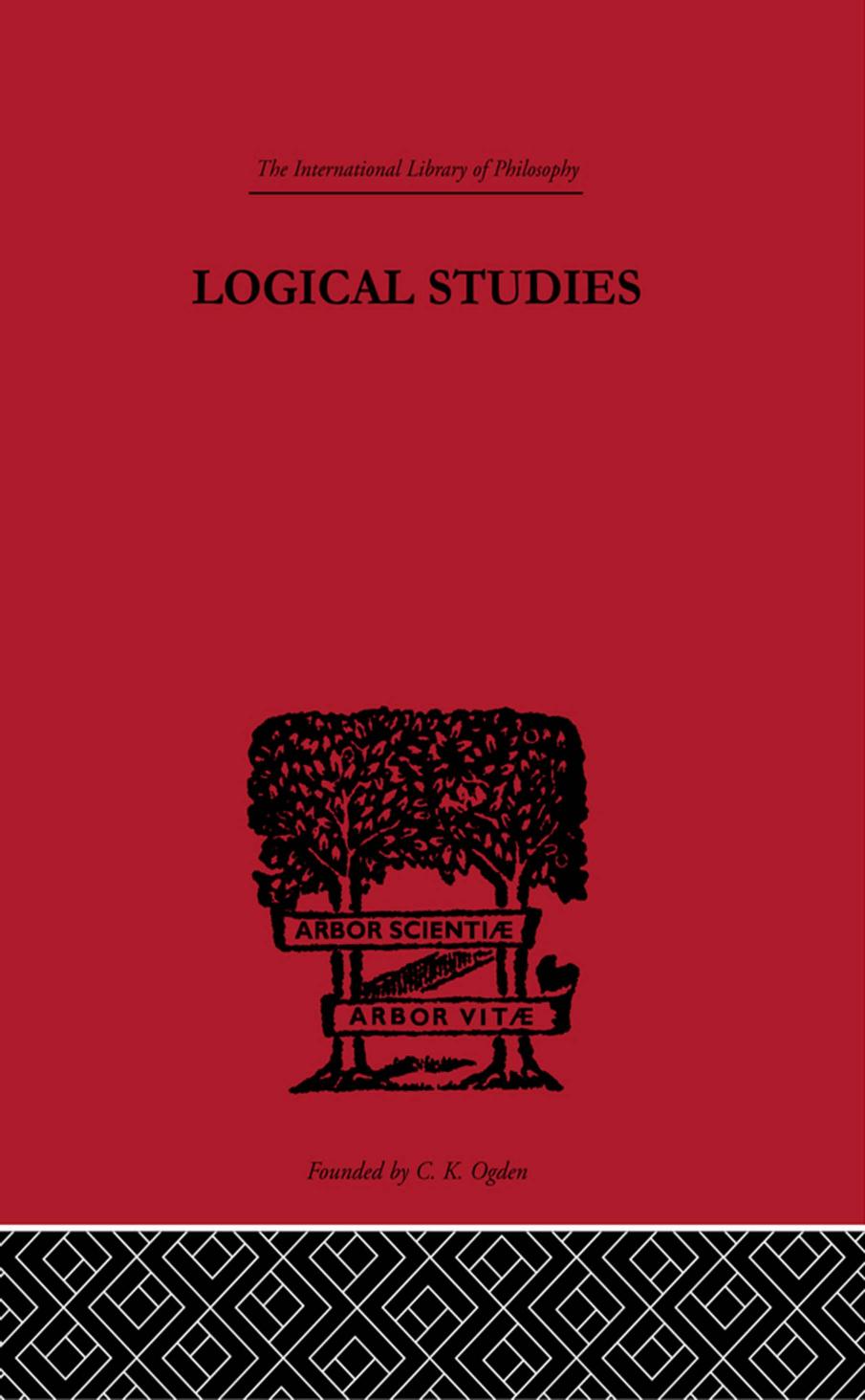 Logical Studies. by Von Wright Georg Henrik