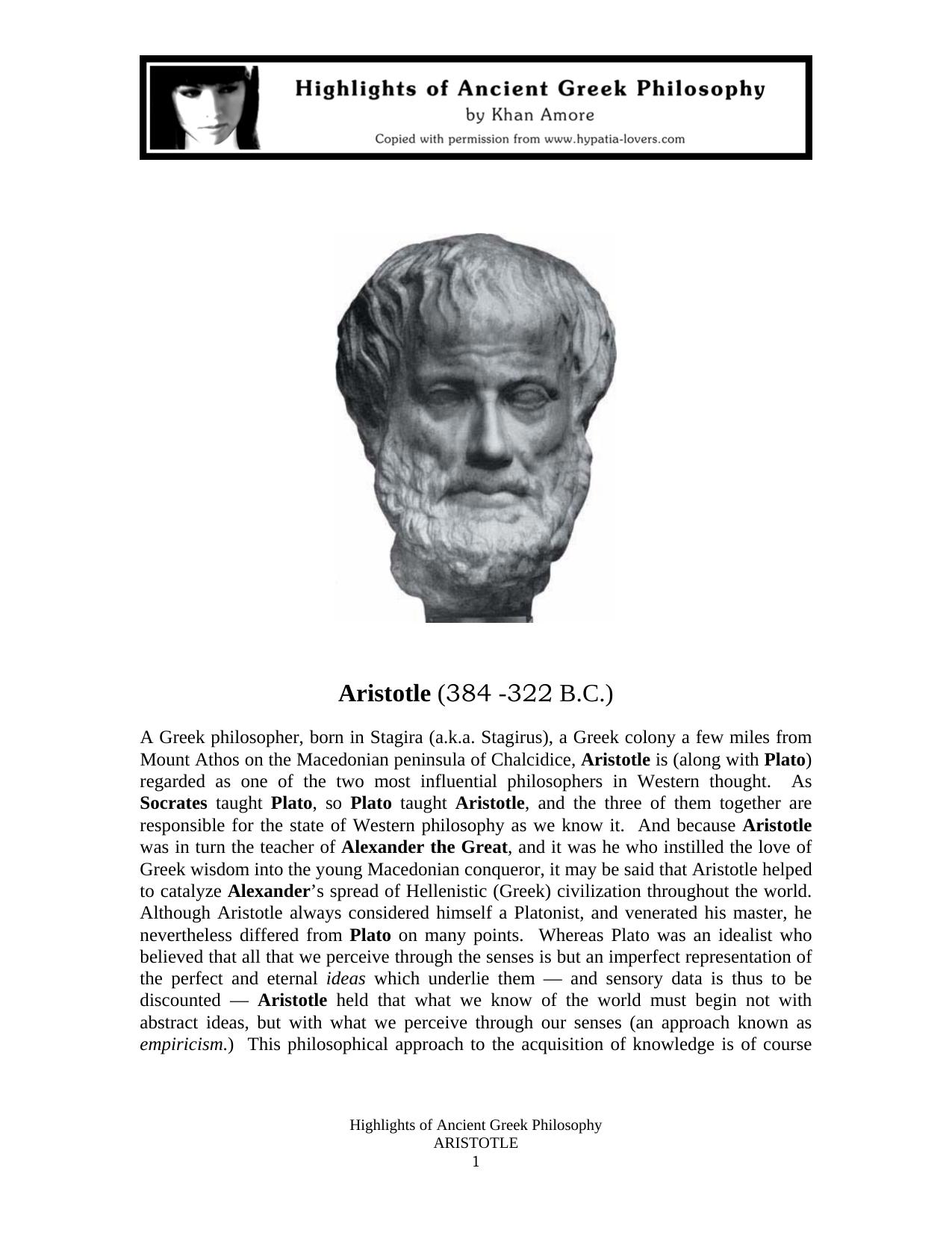 Logics & Experimental Science by Aristotle
