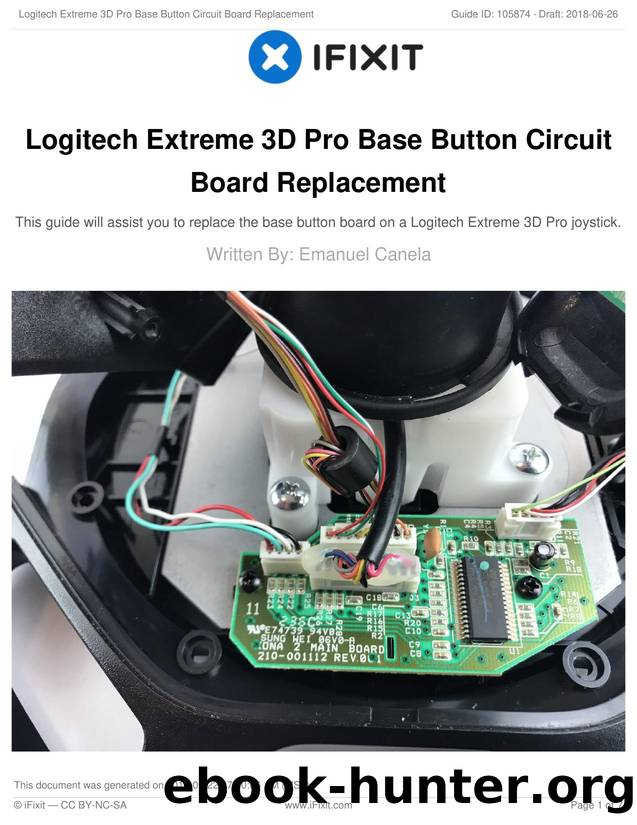 Logitech Extreme 3D Pro Base Button Circuit Board Replacement by Unknown
