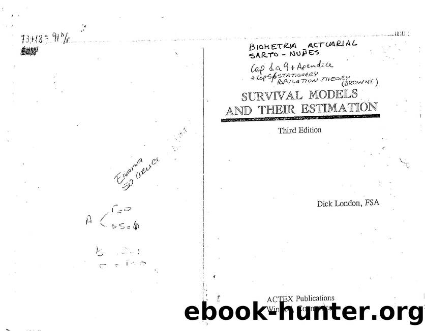 London - Survival Models and Their Estimation - 3ra Edicion by Capitulos 1 a 10