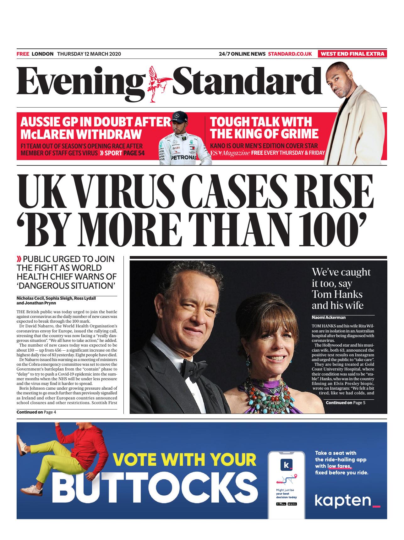 London Evening Standard [2020.03.12] by Unknown