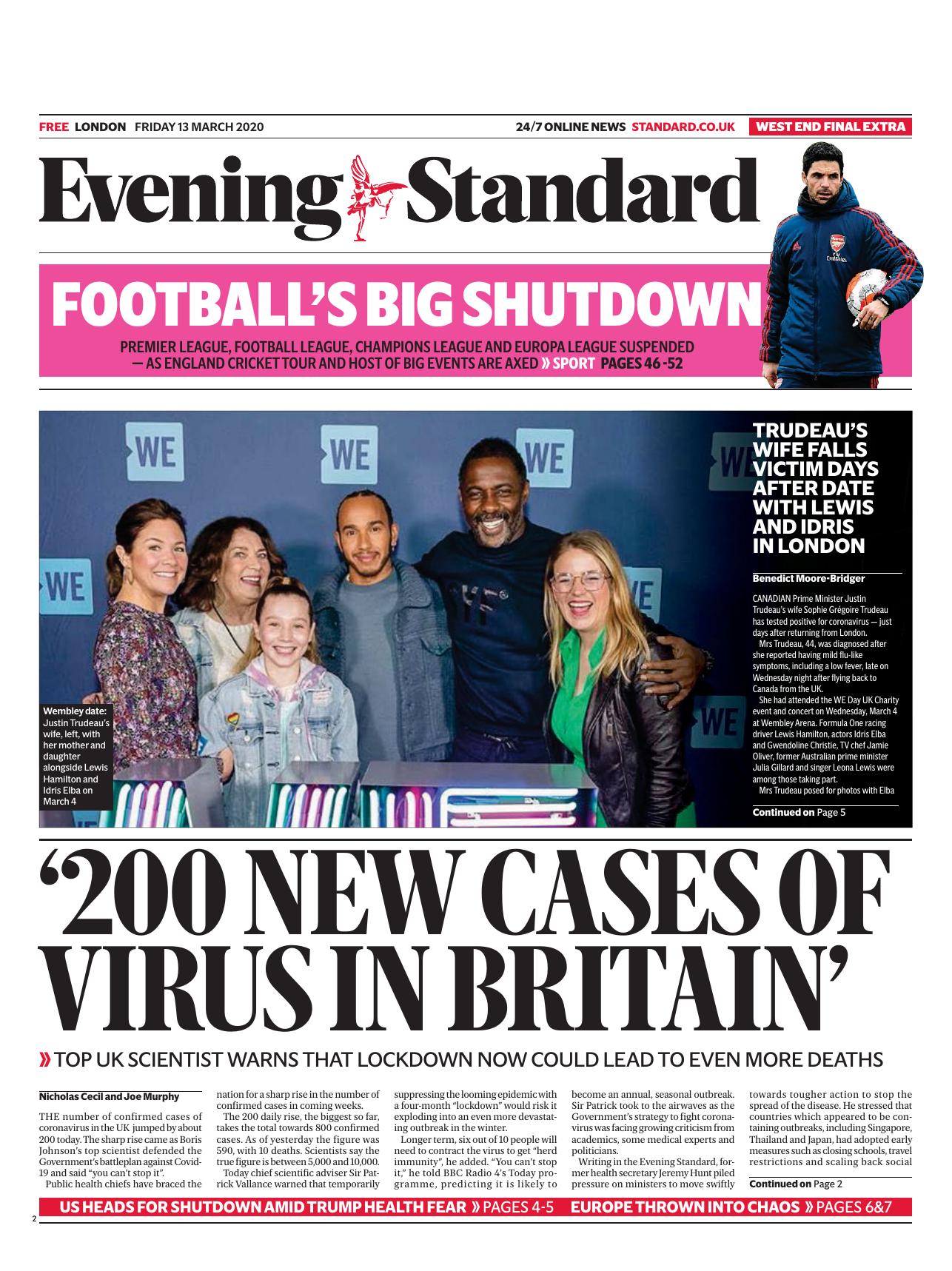 London Evening Standard [2020.03.13] by Unknown