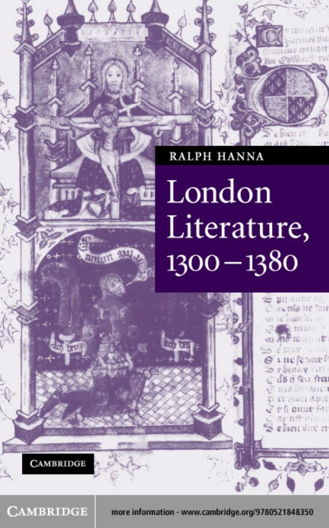 London Literature, 1300-1380 by Ralph Hanna