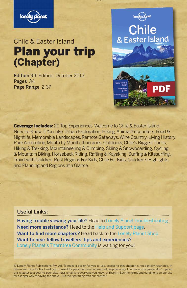 Lonely Planet Chile 9th ed by Unknown