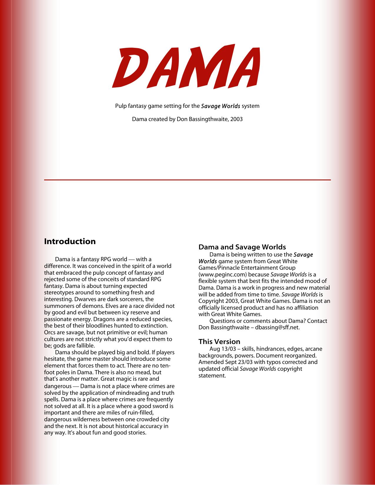 Long ago, Dama was a place of wonders and great cities, peace and plenty, light and hope by Don Bassingthwaite