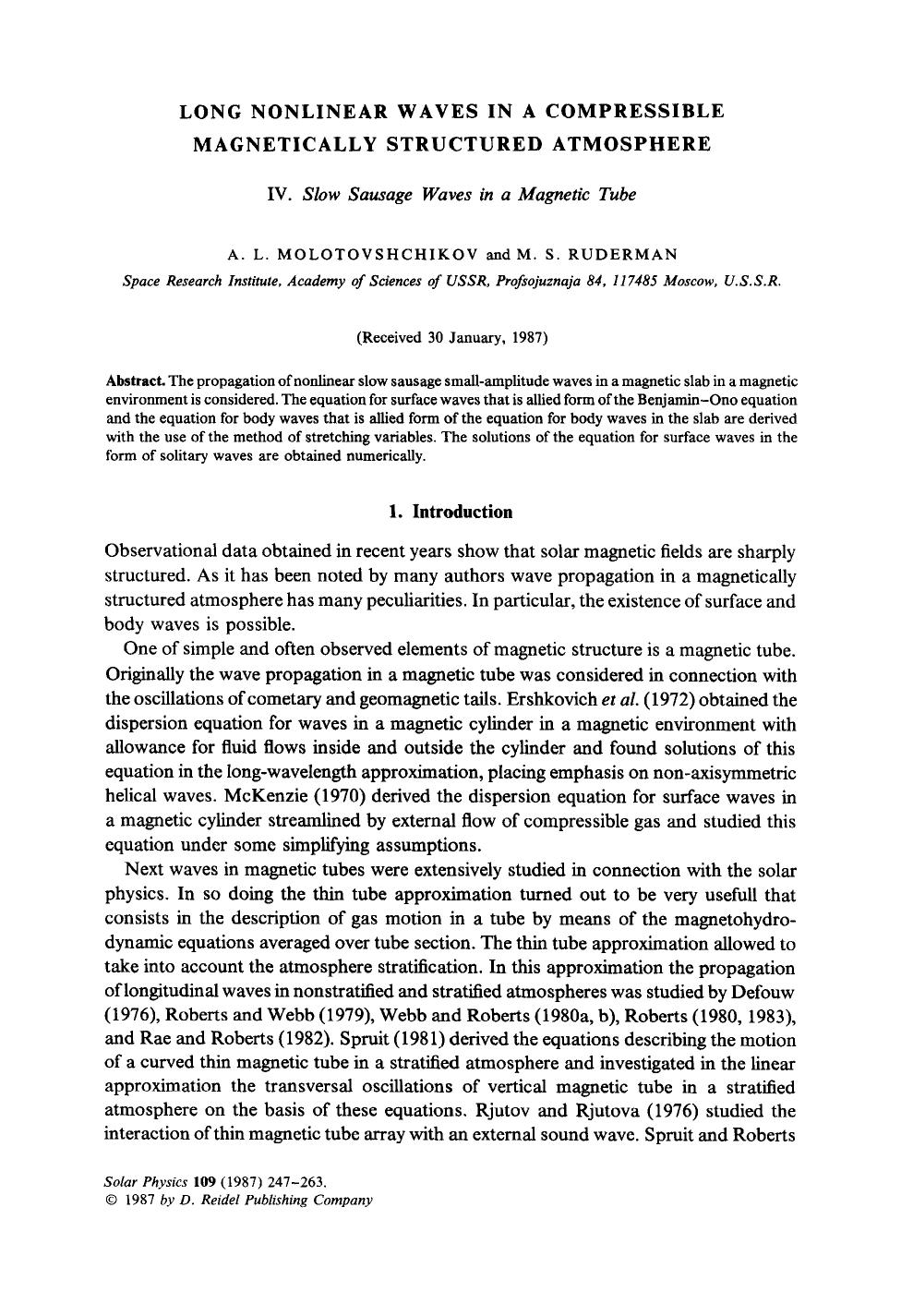 Long nonlinear waves in a compressible magnetically structured atmosphere by Unknown
